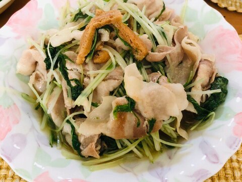 豚バラと水菜の煮びたし